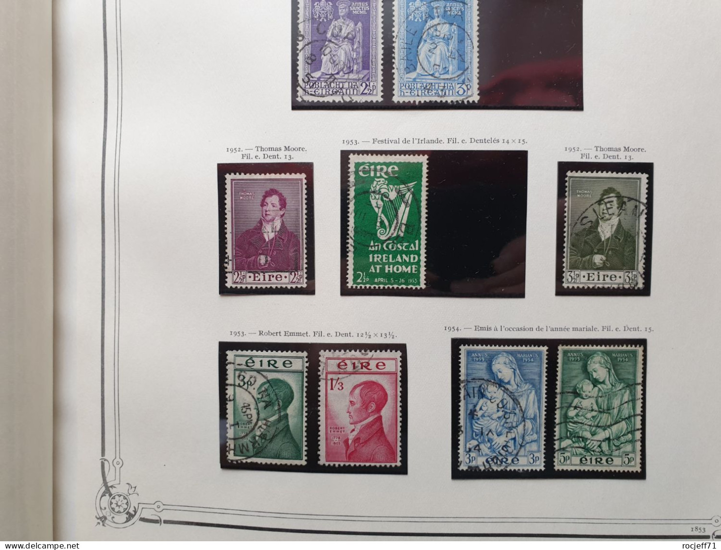 12 - 23 // Irlande - Belle collection entre 1922 et 1974 sur page d'Album - Cote environs 1100 euros  //   36 scans