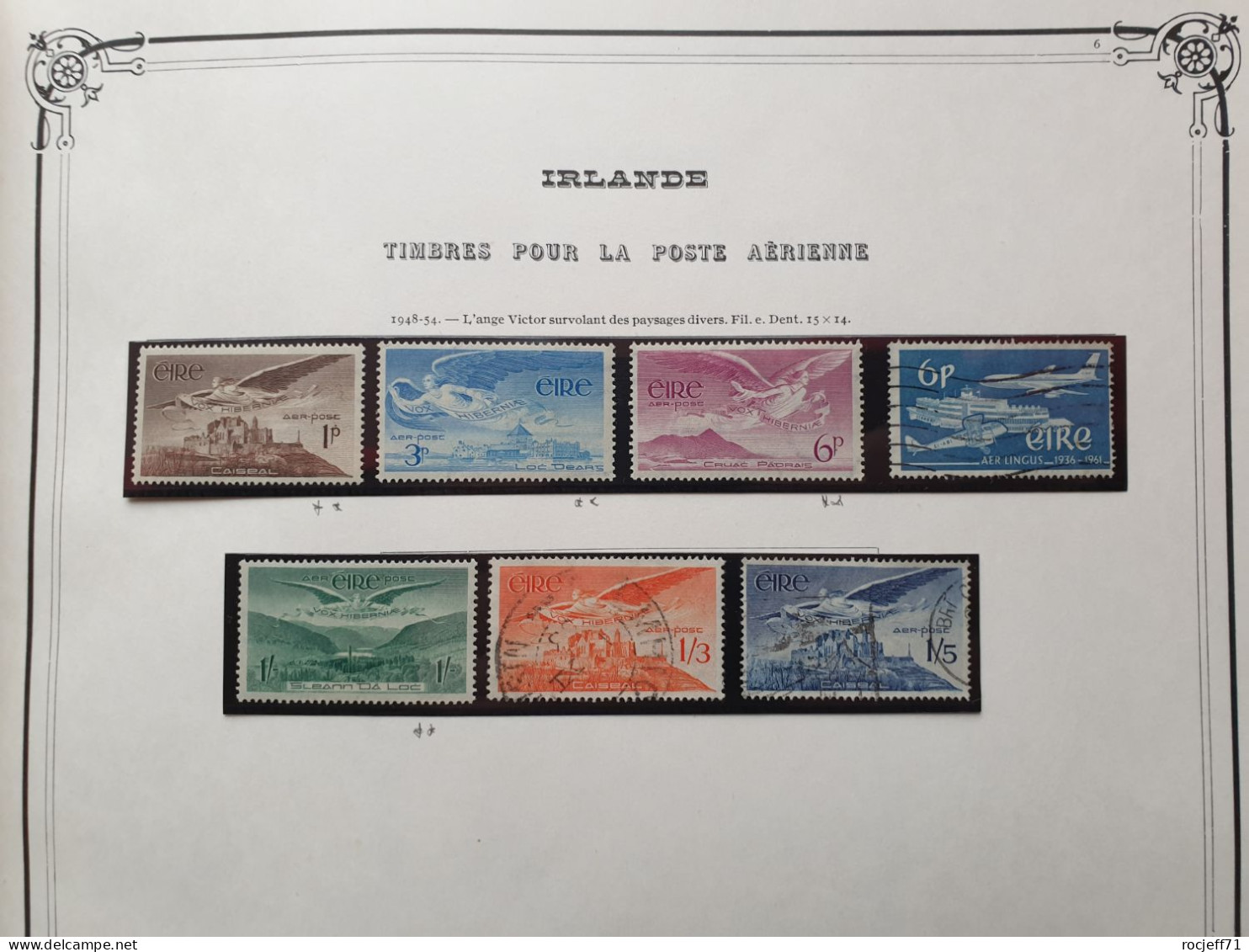12 - 23 // Irlande - Belle collection entre 1922 et 1974 sur page d'Album - Cote environs 1100 euros  //   36 scans