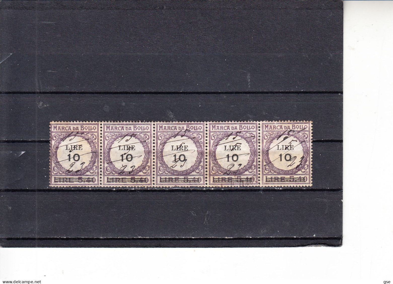 ITALIA  1920  - Unificato  76°   (x  5) - Soprastampato - Revenue Stamps