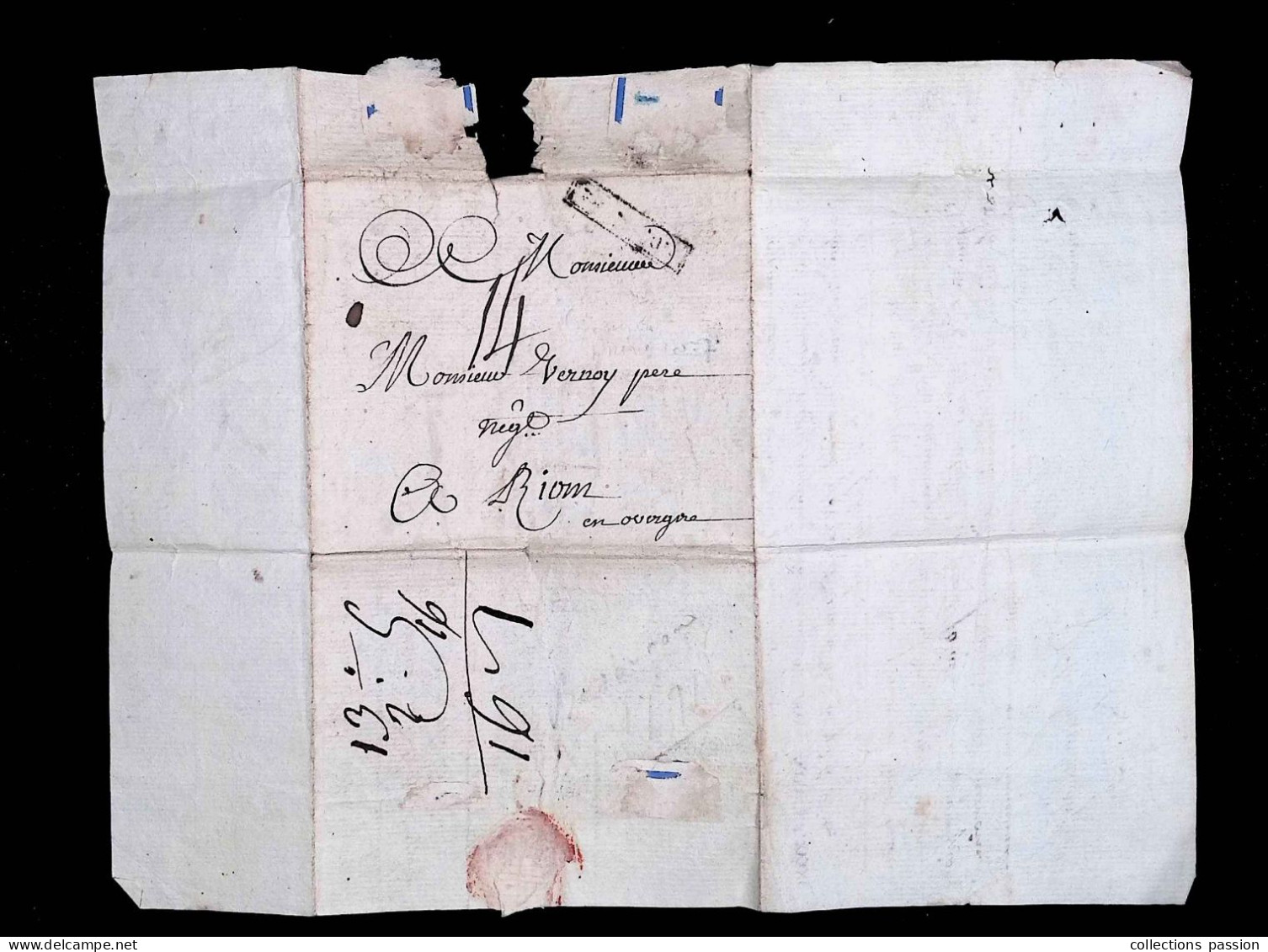 Lettre, Préphilatélie, Précurseurs XVIII E Siècle, 1791, BESANCON à RIOM, 2 Scans - 1701-1800: Precursores XVIII