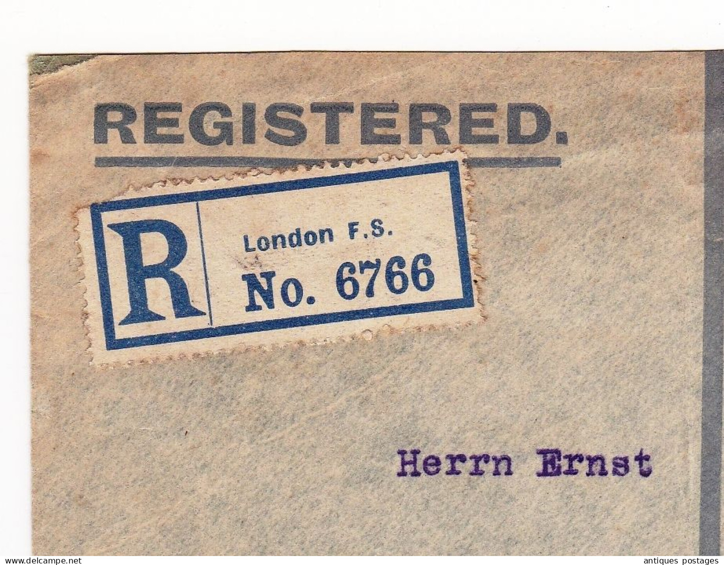 Registered 1911 London England Postal Stationery King Edward VII Frankfurt Deutchland Ernst Salomon Germany - Interi Postali