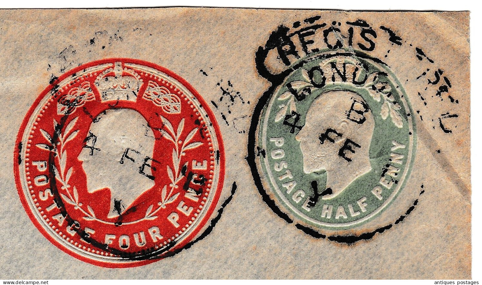 Registered 1911 London England Postal Stationery King Edward VII Frankfurt Deutchland Ernst Salomon Germany - Material Postal