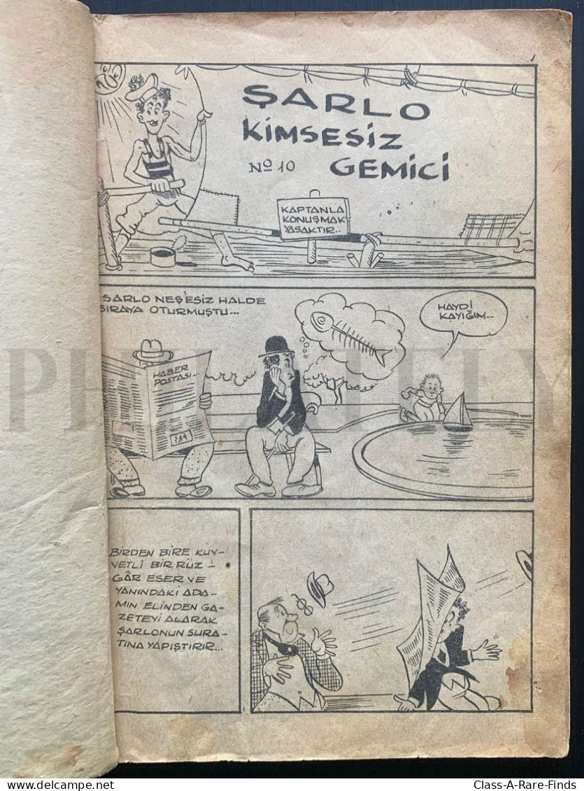 1964 CHARLIE CHAPLIN COMICS "CHARLOTTE" TURKISH EDITION "SARLO" By KARDES - VOL. 4 (Nos: 10-11-12) & GASTON LAGAFFE - Fumetti & Mangas (altri Lingue)