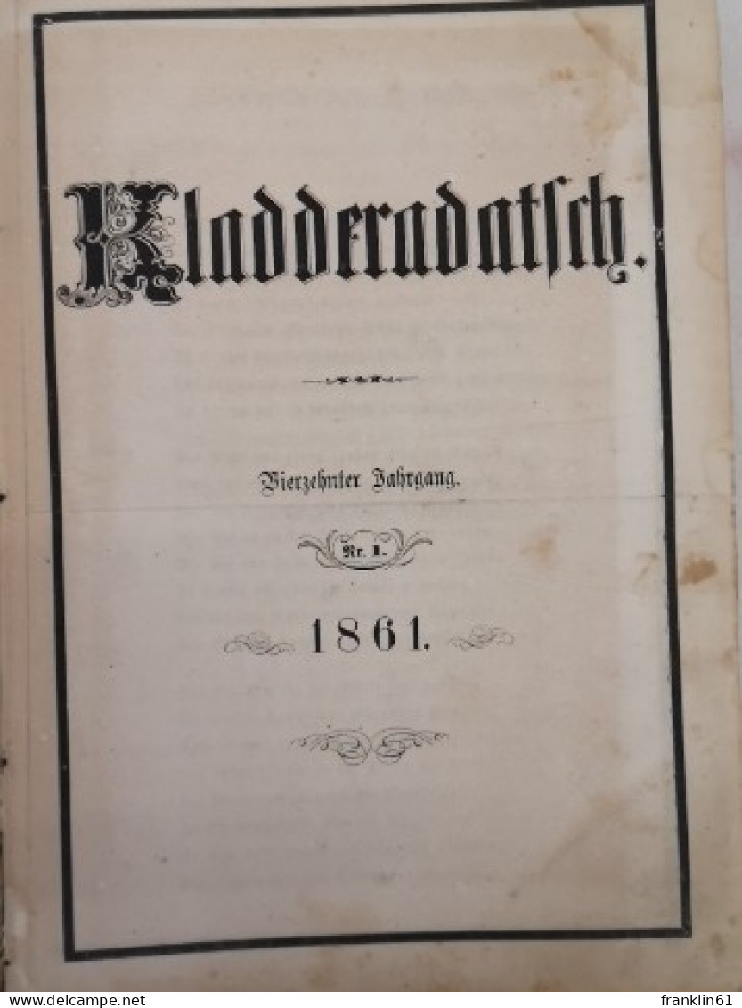 Kladderadatsch. Humoristisch-satyrisches Wochenblatt. 14. Jahrgang.1861. Hefte 1-60 (vollständig). - Altri & Non Classificati