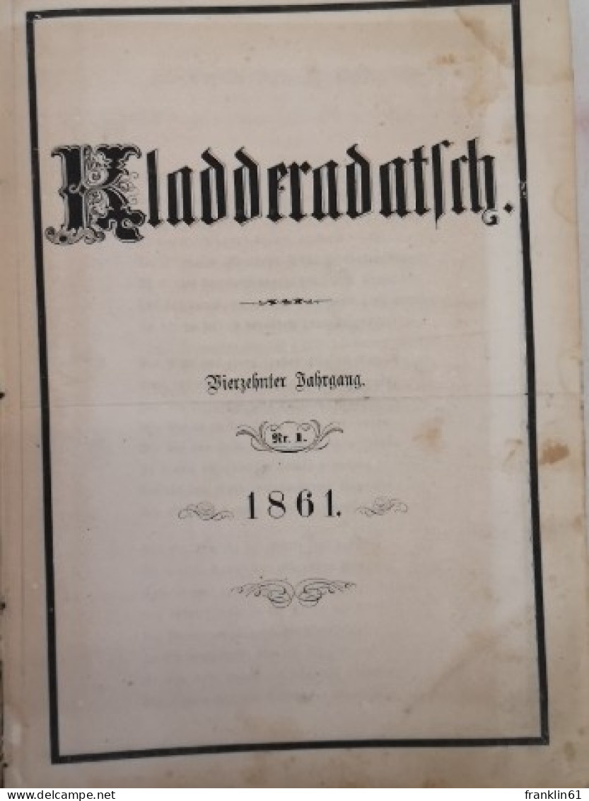 Kladderadatsch. Humoristisch-satyrisches Wochenblatt. 14. Jahrgang.1861. Hefte 1-60 (vollständig). - Autres & Non Classés