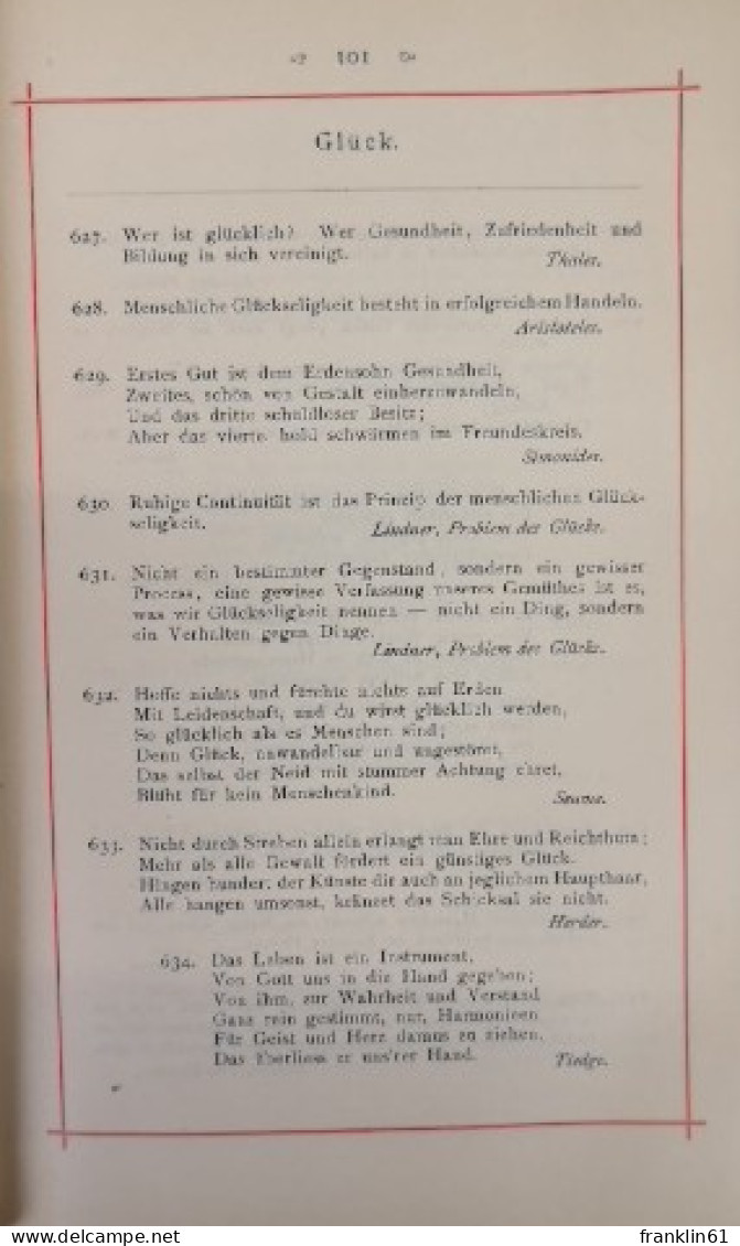 Aphorismen-Schatz der Welt-Litteratur. Weltliche Texte für Rede und Schrift.