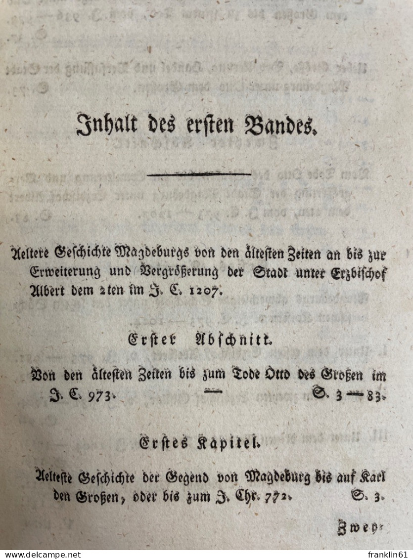 Geschichte Der Stadt Magdeburg Von Ihrer Ersten Entstehung An Bis Auf Gegenwärtige Zeiten. Band 1 - 4. Neuzeit (1789-1914)