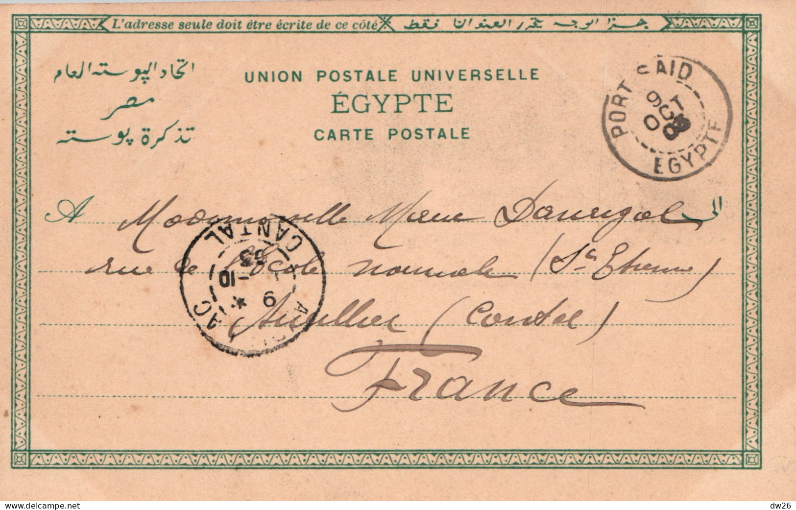 Egypte, Alexandrie - Vue Générale Et La Colonne Pompée - Carte Dos Simple De 1903 - Alexandria