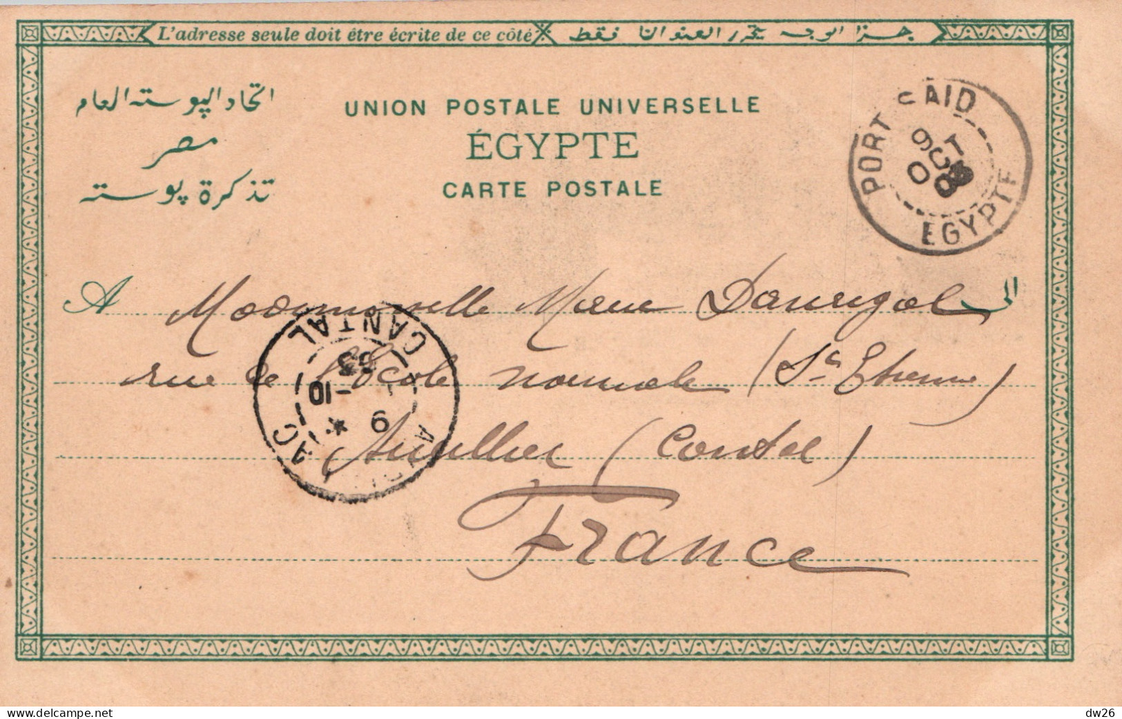 Egypte, Alexandrie - Vue Générale Et La Colonne Pompée - Carte Dos Simple De 1903 - Alexandrië