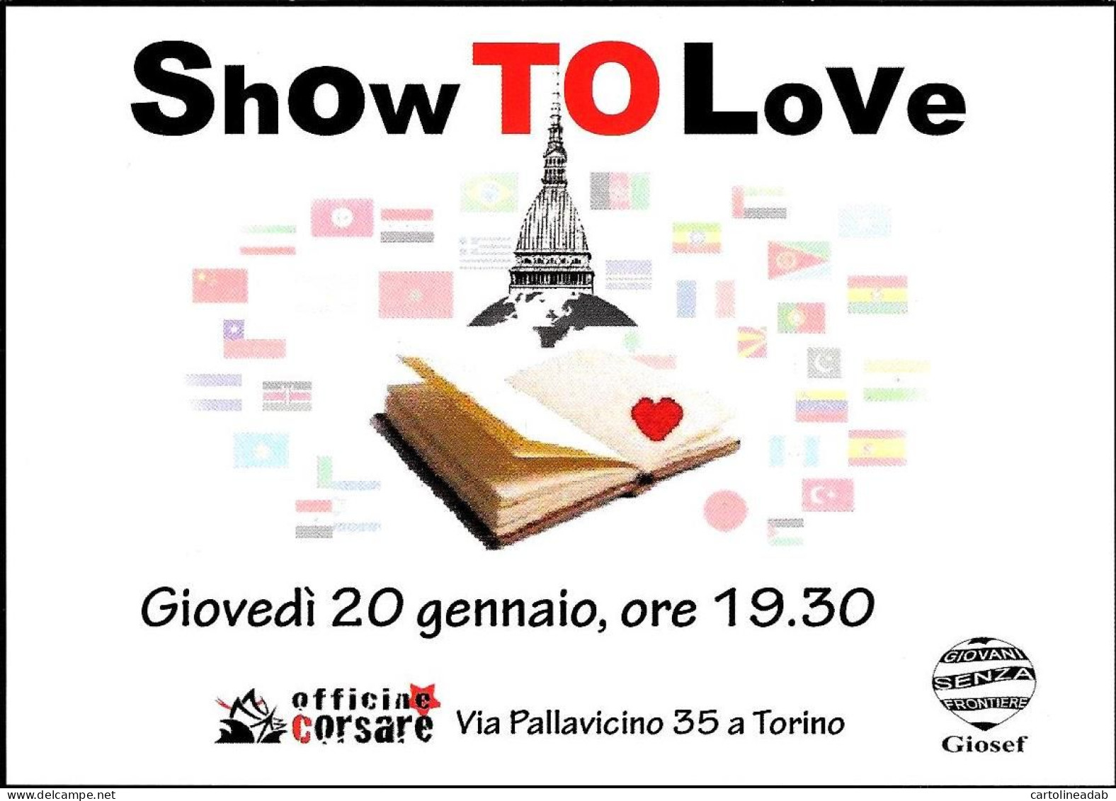 [MD8386] CPM - TORINO - SHOW TO LOVE - CONCORSO LETTERARIO - OFFICINE CORSARE - PERFETTA - Non Viaggiata - Mostre, Esposizioni