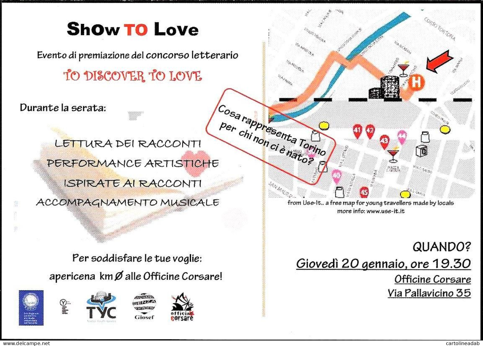 [MD8386] CPM - TORINO - SHOW TO LOVE - CONCORSO LETTERARIO - OFFICINE CORSARE - PERFETTA - Non Viaggiata - Mostre, Esposizioni