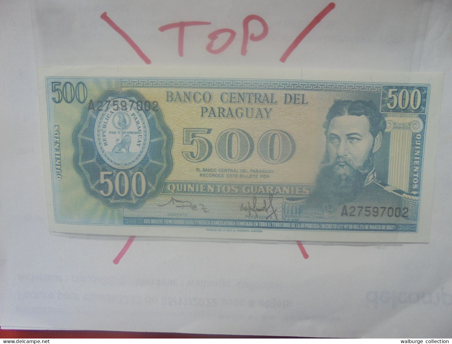 PARAGUAY 500 GUARANIES 1952/82 Neuf (B.31) - Paraguay