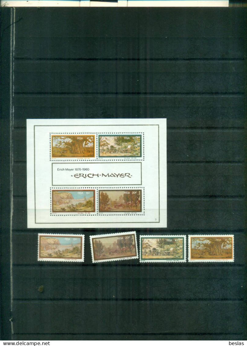 AFRIQUE DU SUD TABLEAUX D'E.MAYER 4 VAL+ BF NEUFS A PARTIR DE 1.50  EUROS - Unused Stamps