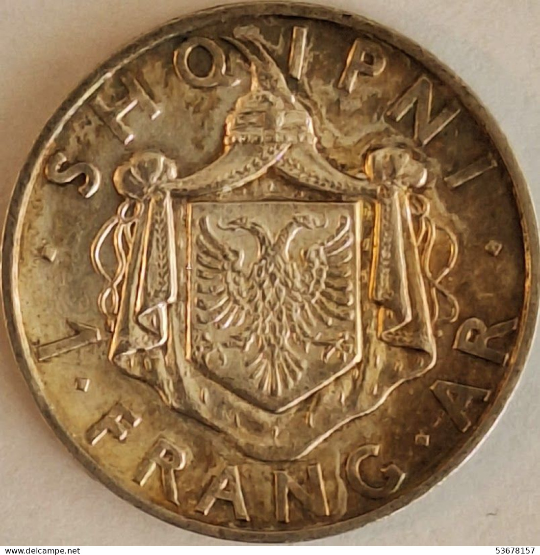 Albania - Frang AR 1937R, KM# 16, Silver (#2728) - Albanie