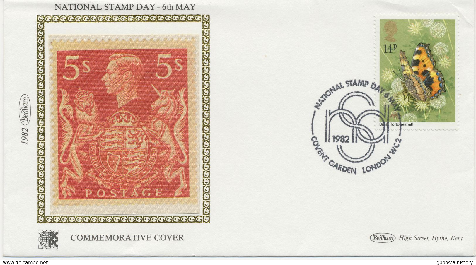 GB SPECIAL EVENT POSTMARKS 1982 National Stamp Day - Covent Gardens London WC2, Benham Cover (small Faults) - Cartas & Documentos