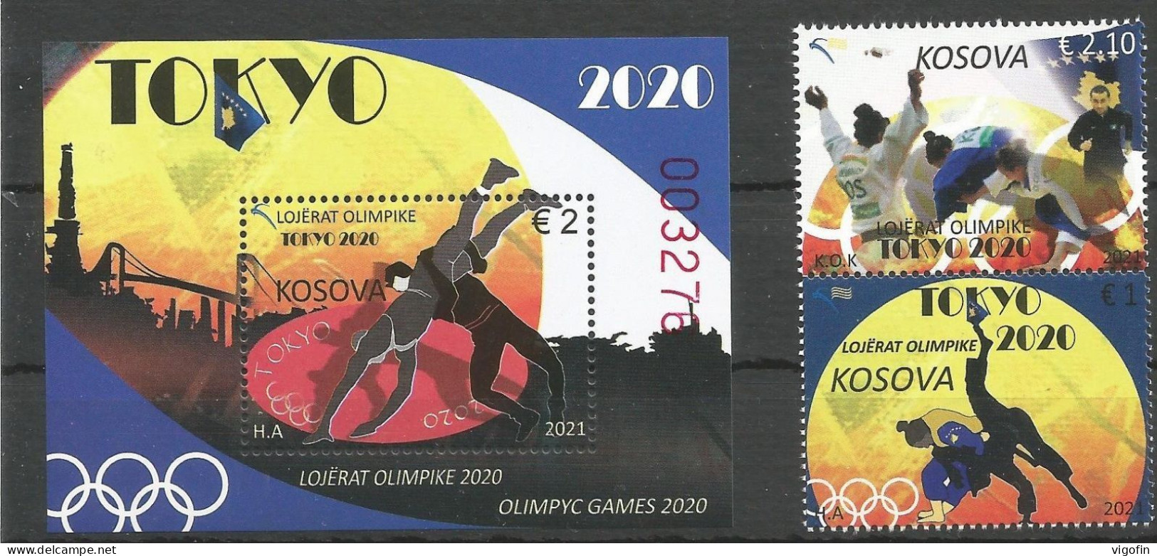 KOS 2021-09 OLY TOKYO, KOSOVO, 2v + S/S, MNH - Eté 2020 : Tokyo