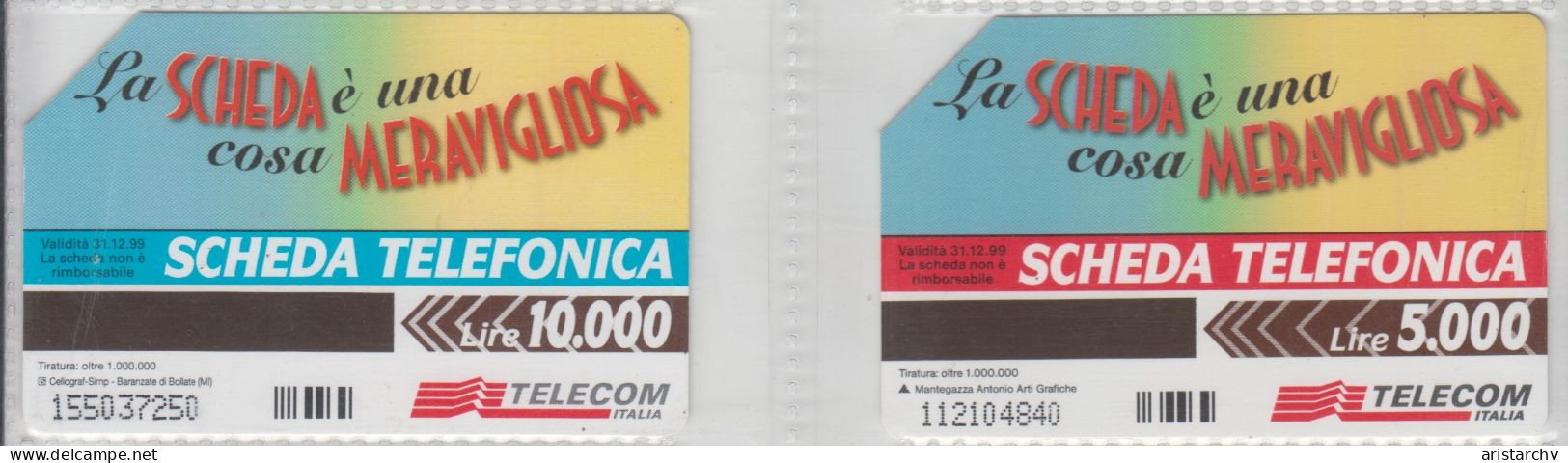 ITALY 1998 THE CARD IS A WONDERFUL THING 2 CARDS - Publiques Ordinaires
