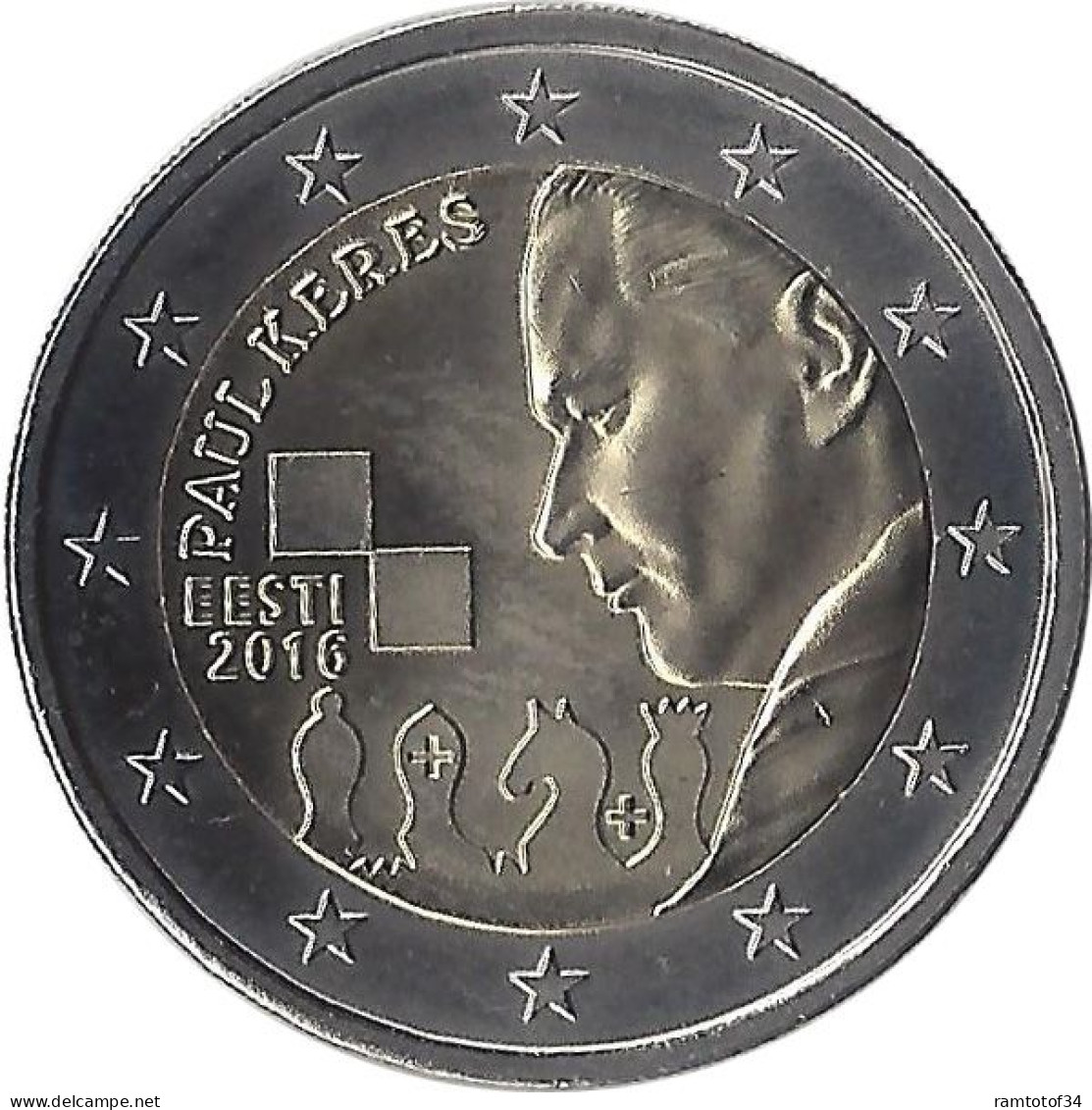 2016 ESTONIE - 2 Euros Commémorative - Paul Keres - Estonie