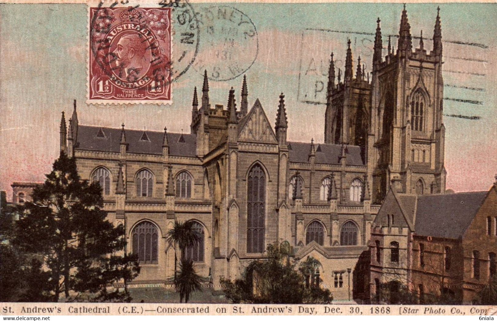 20589  ST ANDREW S CATHEDRAL Consacred On ST Andrew' Day  Dec 30 1868  ( 2 Scans) - Sydney