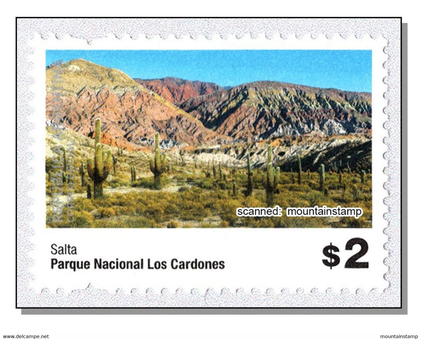 Argentina 2019 (punch Hole Left) Nationalpark Los Cardones - Cactus Echinopsis Terscheckii Kakteen MNH ** - Unused Stamps