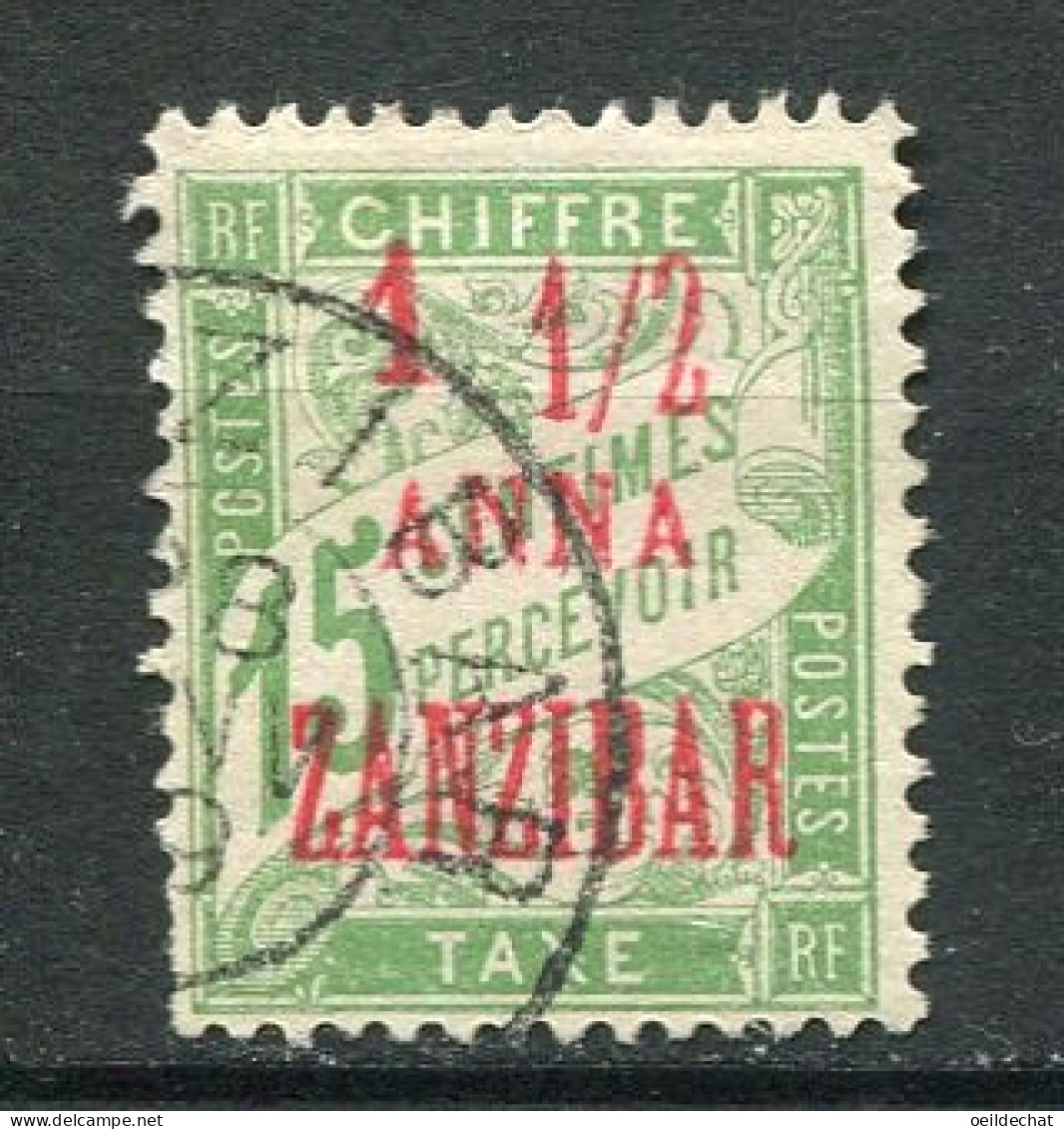 25940 Zanzibar Taxe 3° 1 1/2a. S. 15c. Vert-jaune  1897  B/TB - Oblitérés