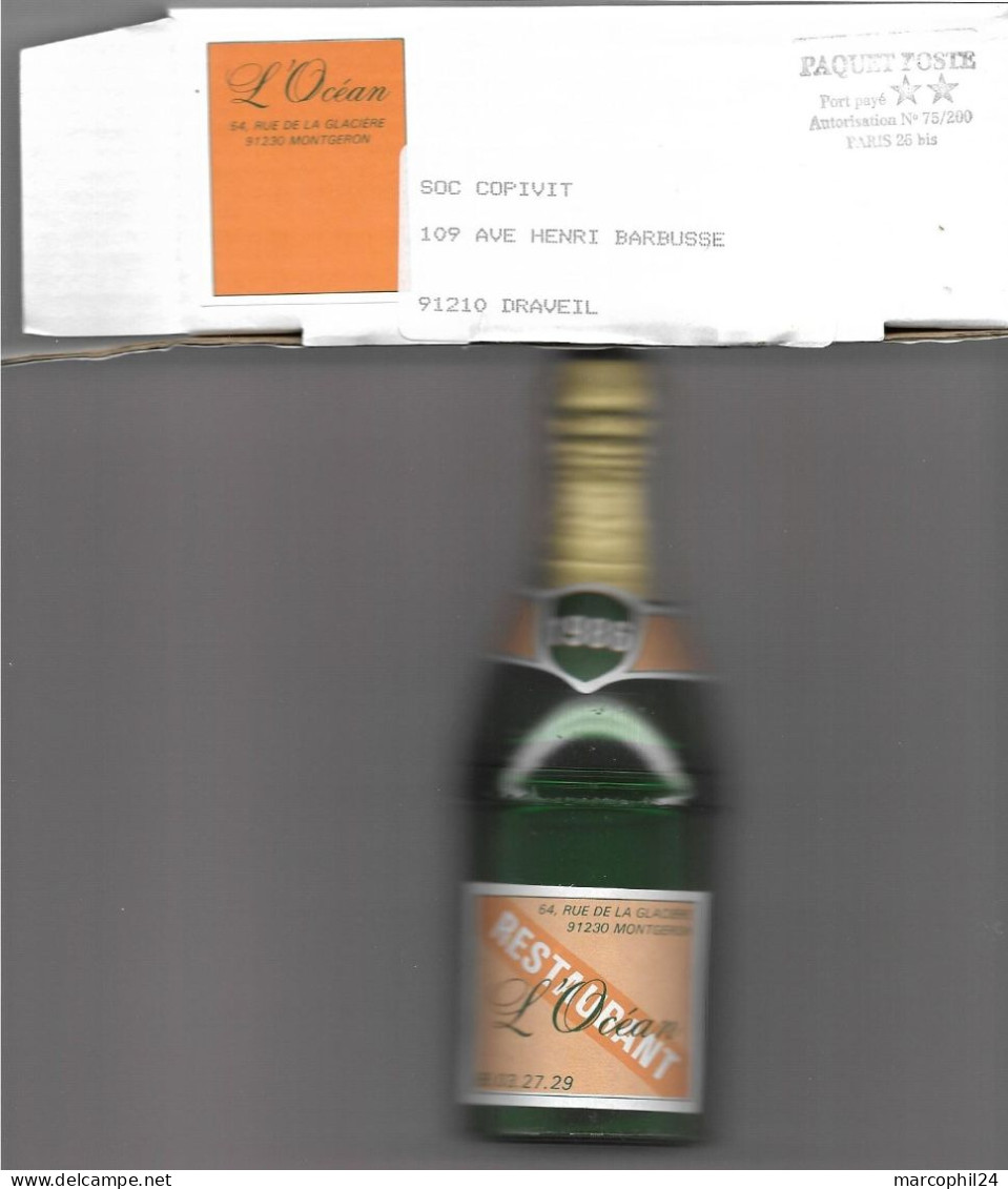 ESSONNE - Dépt N° 91 = MONTGERON 1986 = Restaurant L'Océan + BOUTEILLE CHAMPAGNE DEUTZ + PAQUET POSTE Port Payé - Champagne & Mousseux