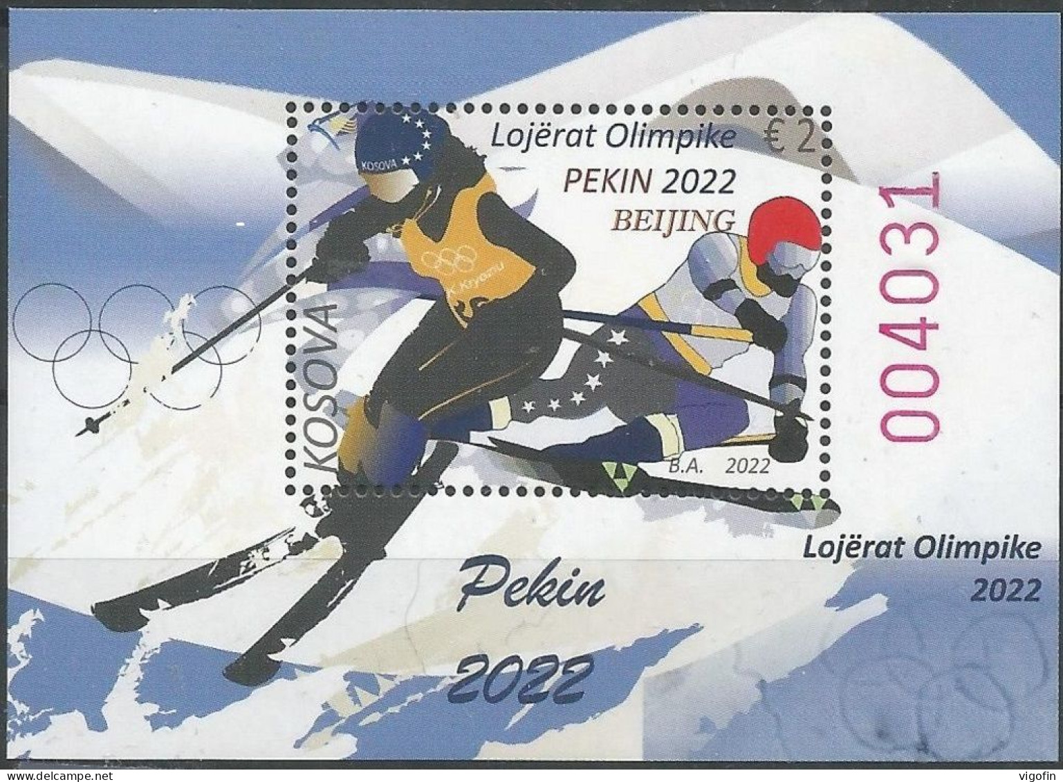 KOS 2022-02 OLY BEIJING, KOSOVO, S/S, MNH - Winter 2022: Peking