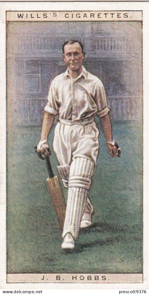 Cricketers 1928 - Wills Cigarette Card - 22 Jack Hobbs Surrey - Wills