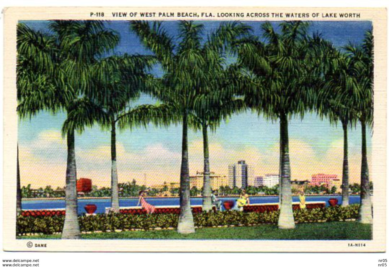 View Of West PALM  BEACH, FLORIDA, Looking Across The Waters Of Lake Worth  ( Etats Unis  Amerique ) - Palm Beach