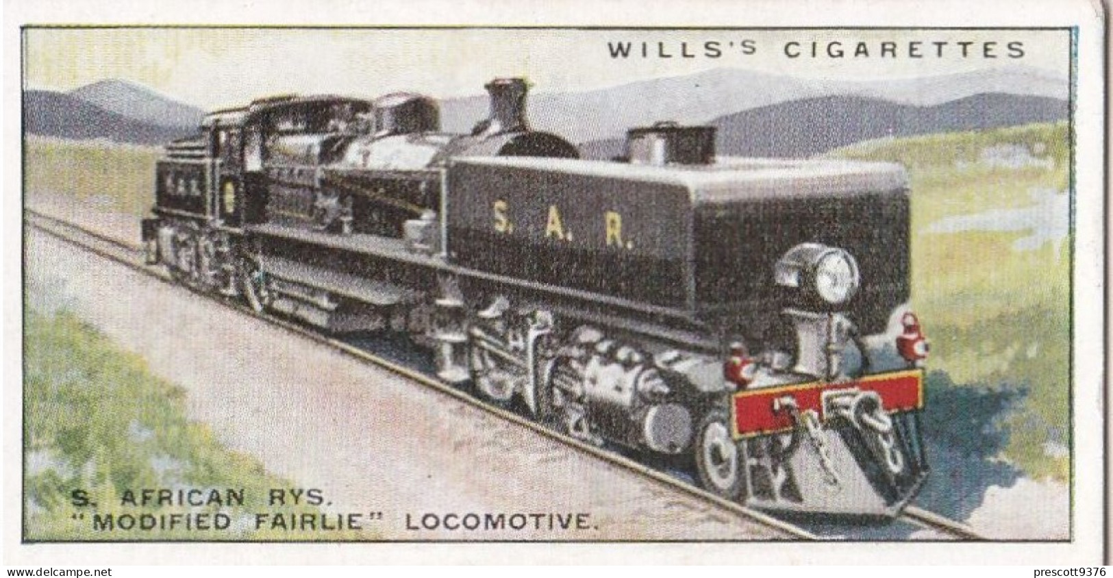 Railway Locomotives 1930  - Wills Cigarette Card - 25 South African National Railways - Wills