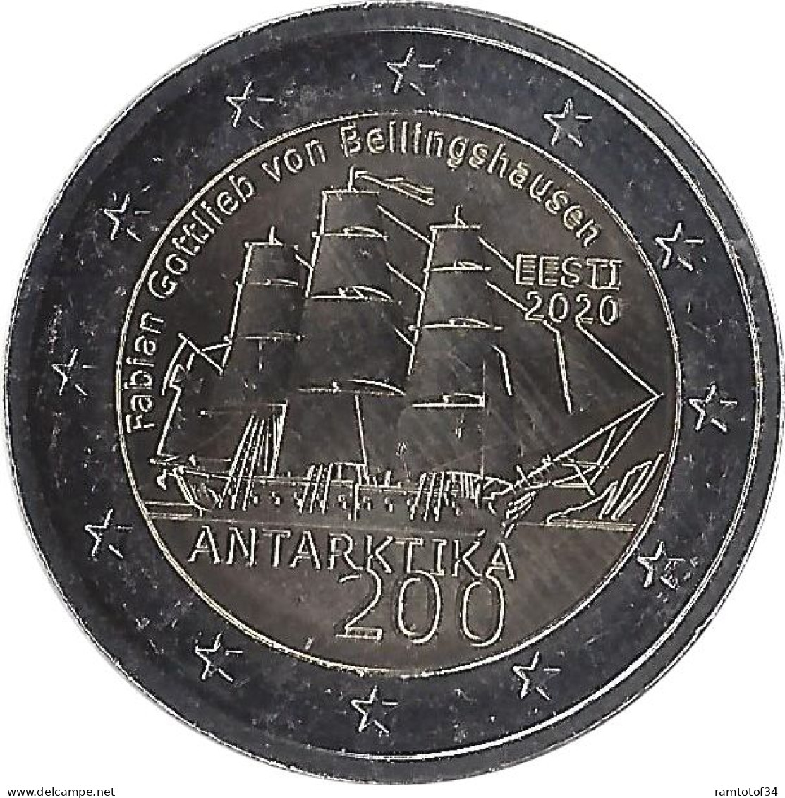 2020 ESTONIE - 2 Euros Commémorative - 200 Ans Découverte De L'Antarctique - Estland