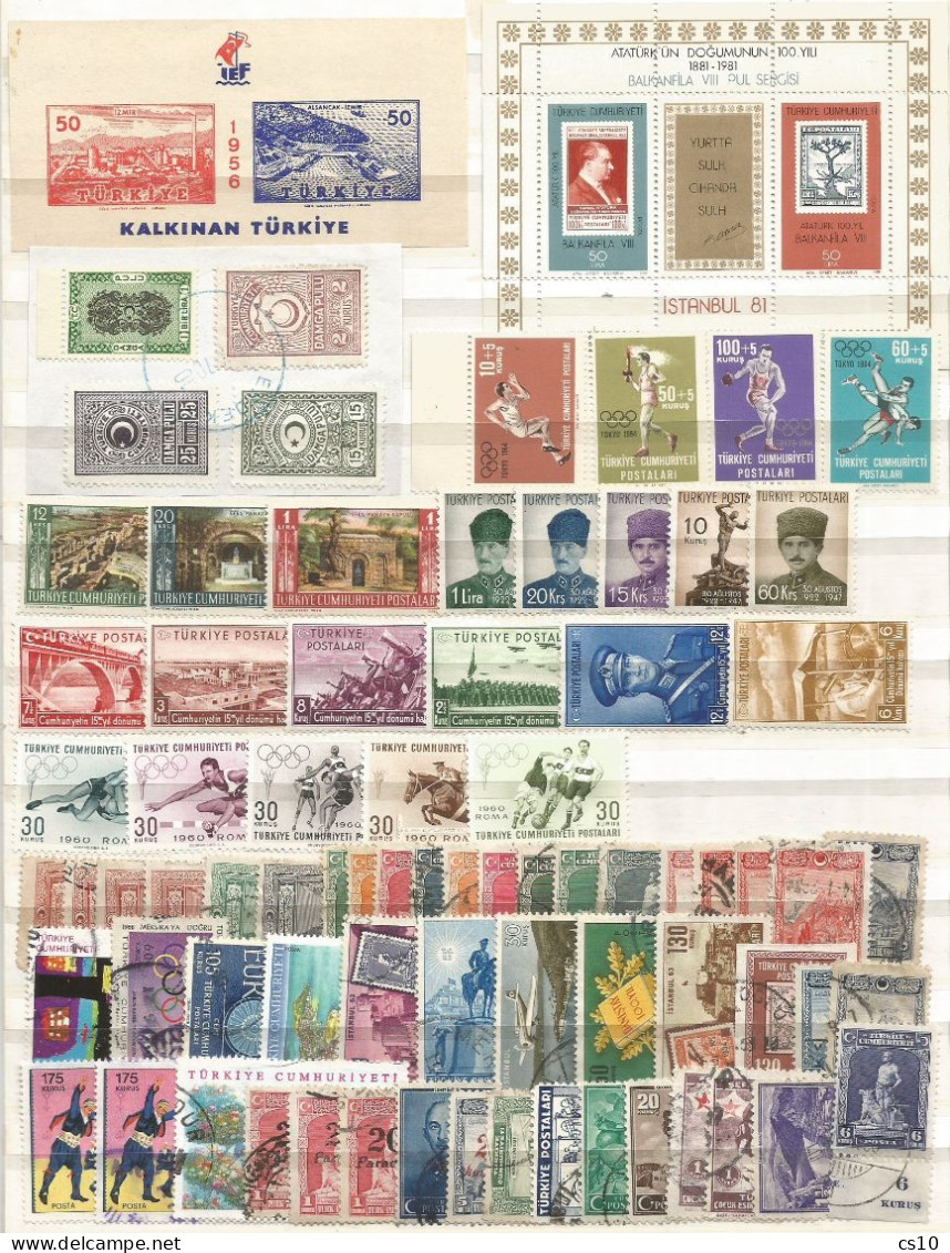 Old Turkey Ottoman Empire 10 scans Lot Mint/Used On/Off Paper incl Nice Variety !!!  + Fiscals, some mint,etc !!!