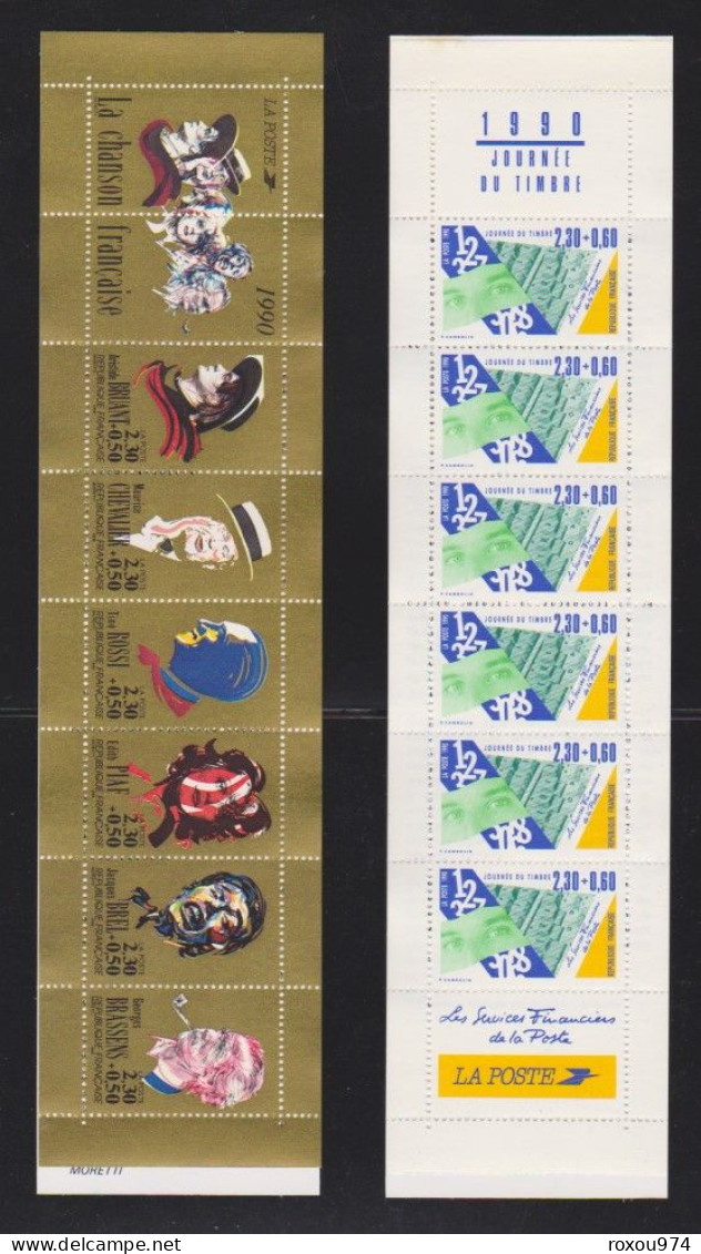 ANNEE  1990  COMPLETE  TIMBRES SEULS + CARNETS + FEUILLETS     6 SCAN - 1990-1999