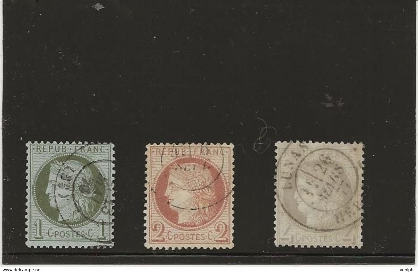 TYPE CERES - N° 50 -51 ET 52 OBLITERES TOUS TB -ANNEE -ANNEE 1872 - COTE : 95 € - 1871-1875 Cérès