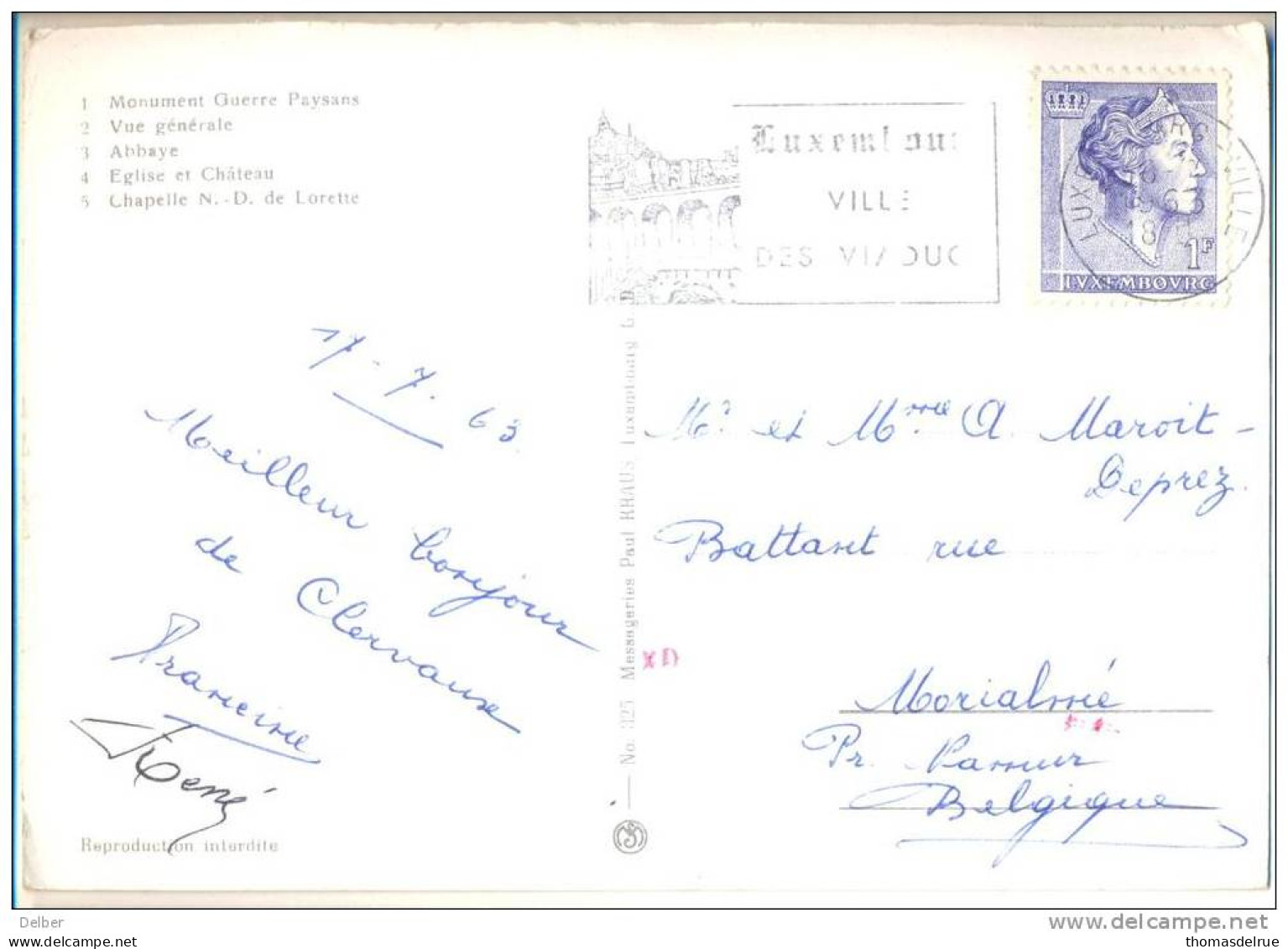 _2n664: CLERVAUX + LUXEMBOURG VILLE DES VIADUC  1963 - Clervaux
