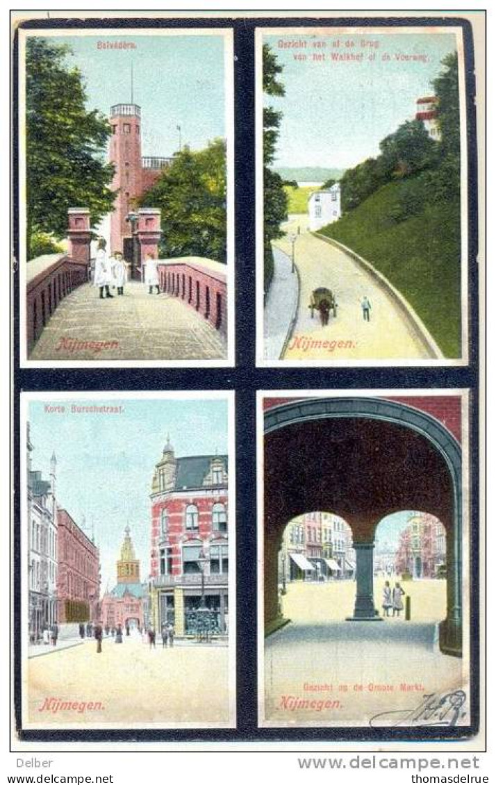 3pk920: Nijmegen Korte Burschstrrat - Gezicht Op De Grote Markt - Gezicht Vanaf De Brug  Van Het Walkhof..Belvedere.1907 - Nijmegen