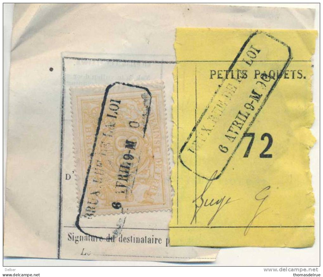 _V665:BRUX. RUE DE LA LOI:  N° SP12: Oblong  6 AVRIL 9-M  90 + " étiquette ": Type A: Verstuurd > Liège G. - Documentos & Fragmentos