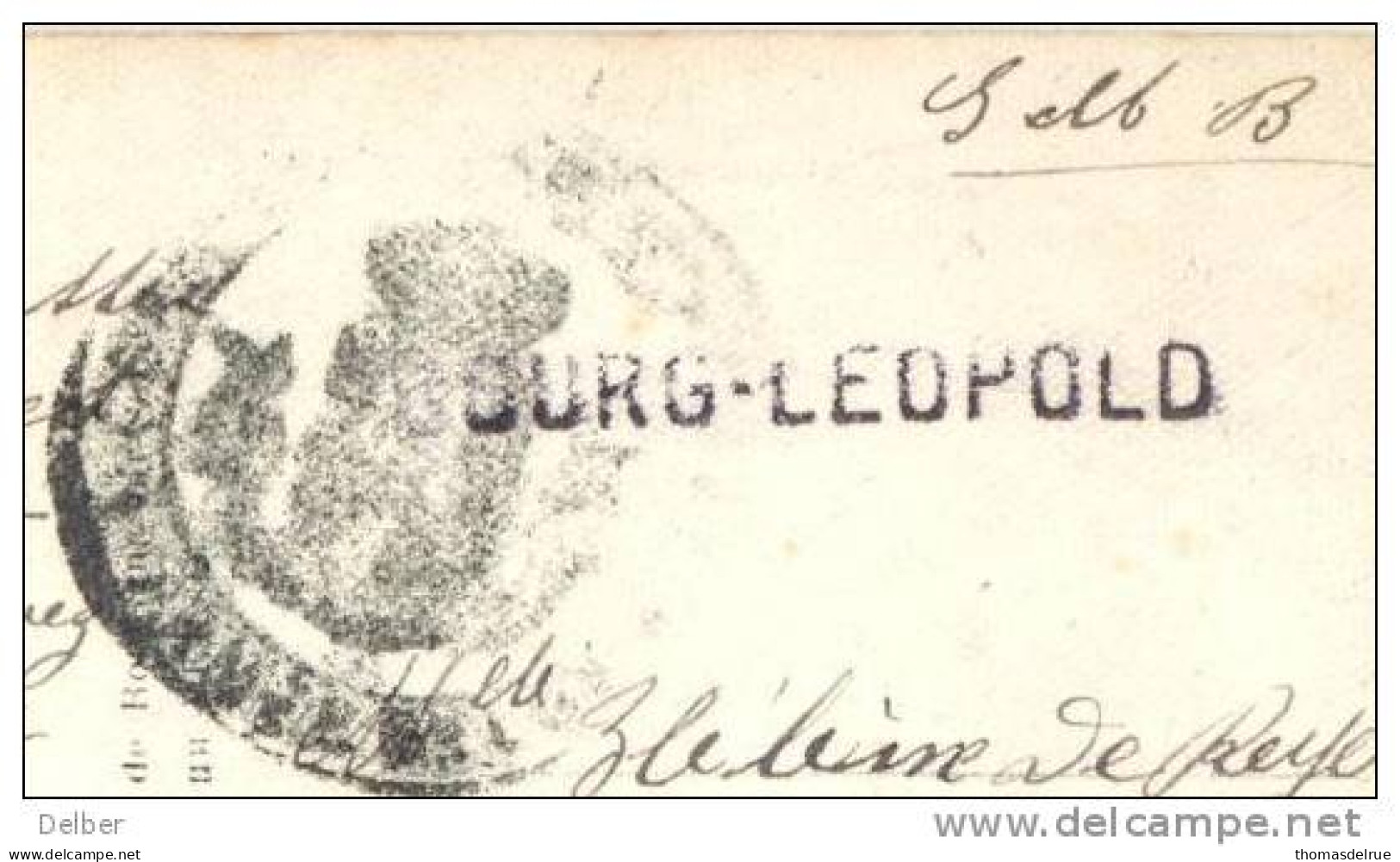 _Ny752: Fantasiekaart: S.M.B:  BOURG-LEOPOLD Griffe  > Anvers - Noodstempels (1919)