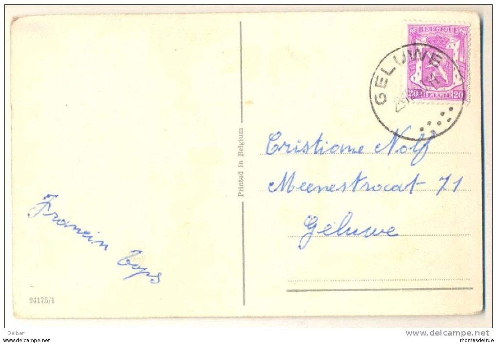 _1p571: Fantasiekaartje: N°422: GELUWE > Geluwe 1950 - 1935-1949 Small Seal Of The State