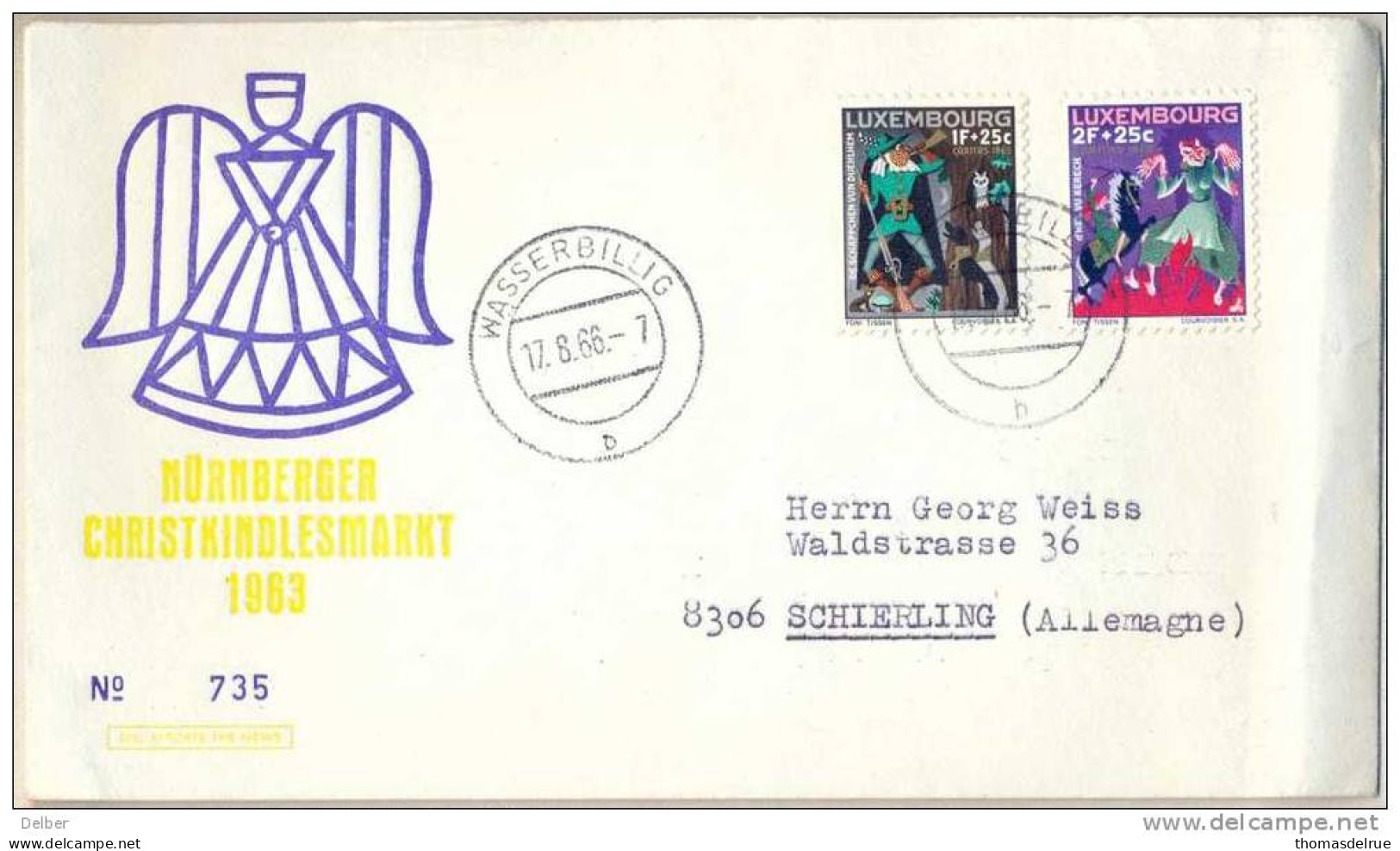 _Nx643: N°673 & 674 : WASSERBILLIG 17.8.66 - Storia Postale