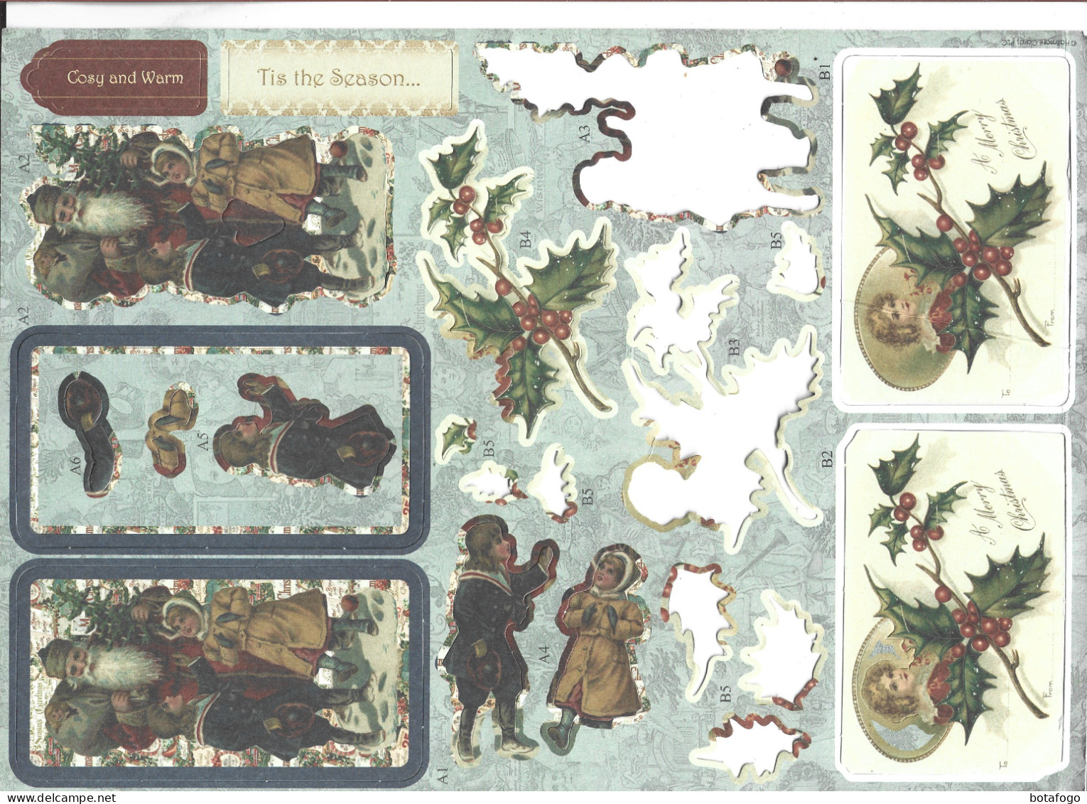 PLANCHE AVEC ENVIRONS 10 (incomplet )DECOUPIS MOTIF NOEL - Motivos De Navidad