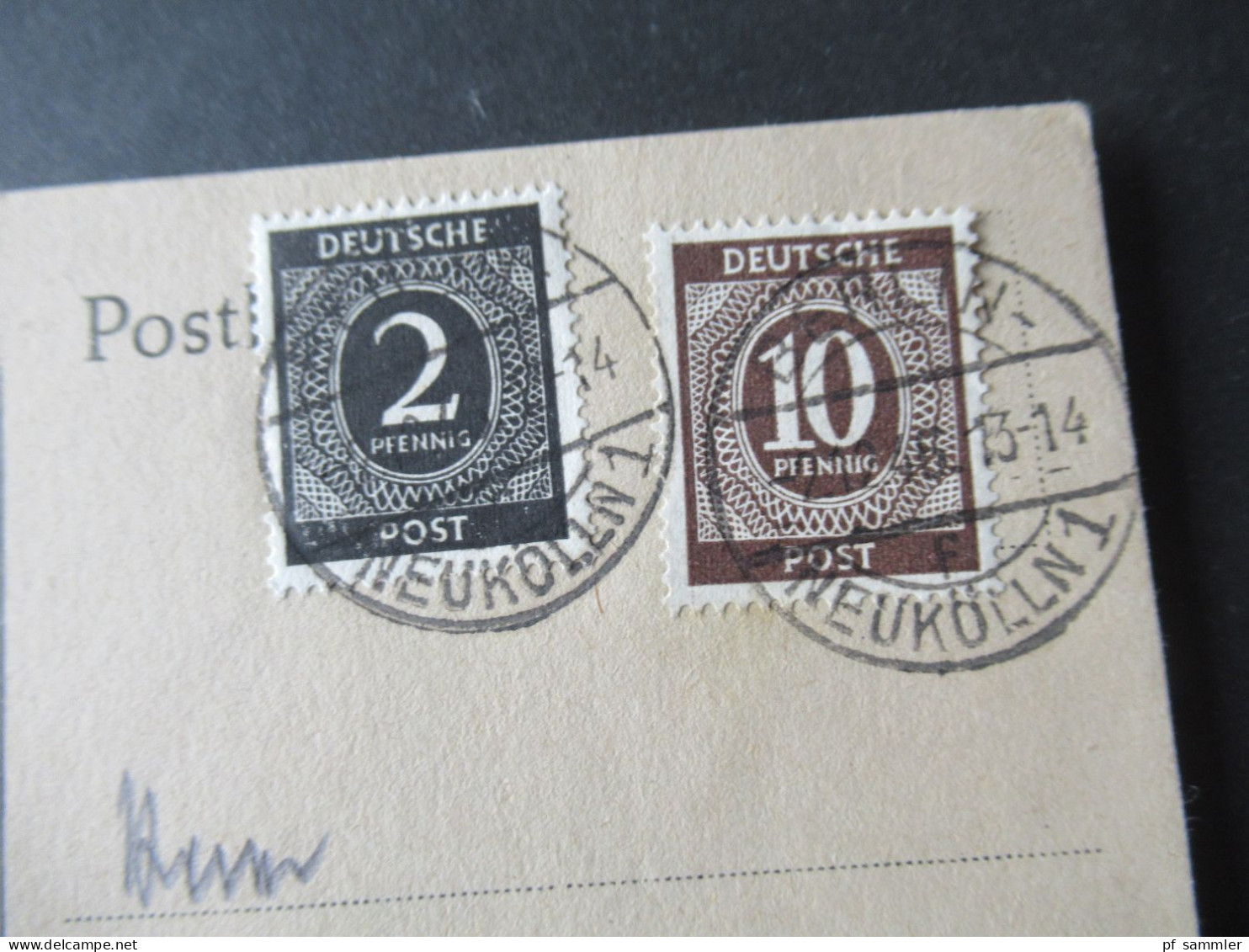 Kontrollrat Ziffer MiF PK Sauberer Tagesstempel Berlin Neukölln 1 ( Abs. Stp. Zakrewitz Berlin Lichtenrade - Storia Postale