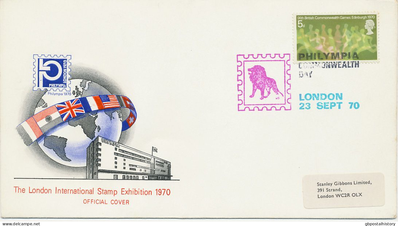 GB SPECIAL EVENT POSTMARKS 1970 PHILYMPIA LONDON - COMMONWEALTH DAY - Brieven En Documenten