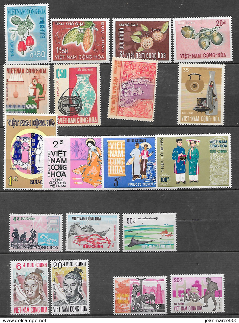 Viet-Nam Du Sud 5 Petites Séries Timbres Neufs Sans Charnière - Viêt-Nam