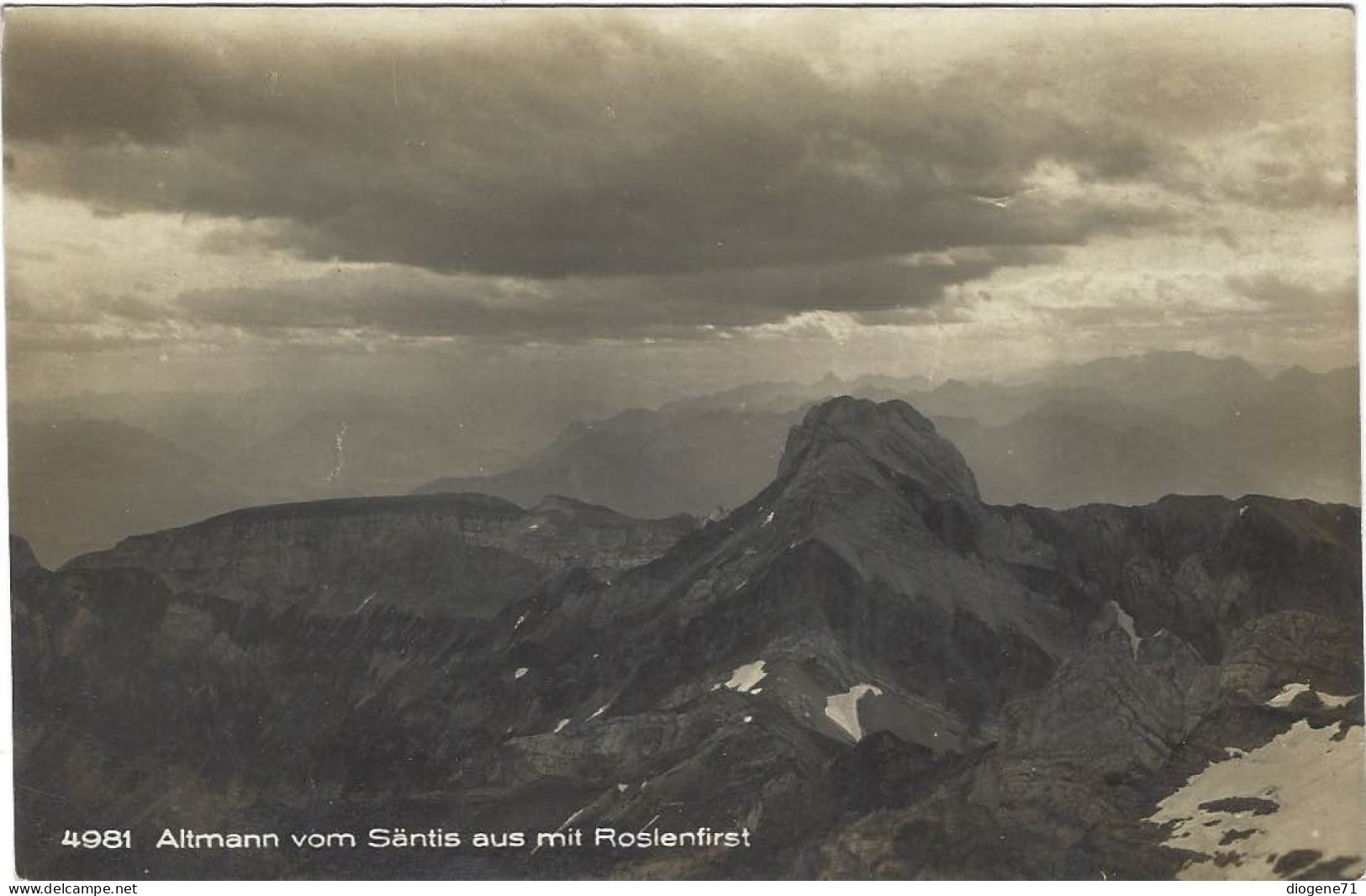 Altmann Vom Säntis Aus Mit Roslenfirst Stempel Hotel Säntis - Saentis