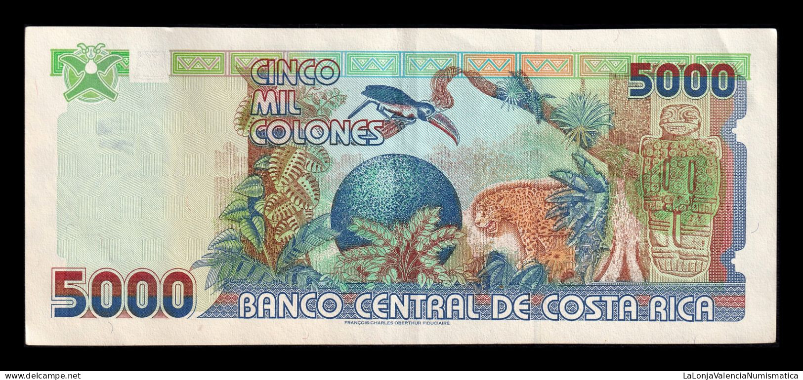 Costa Rica 5000 Colones 2005 Pick 268Ab Serie C Ebc Xf - Costa Rica