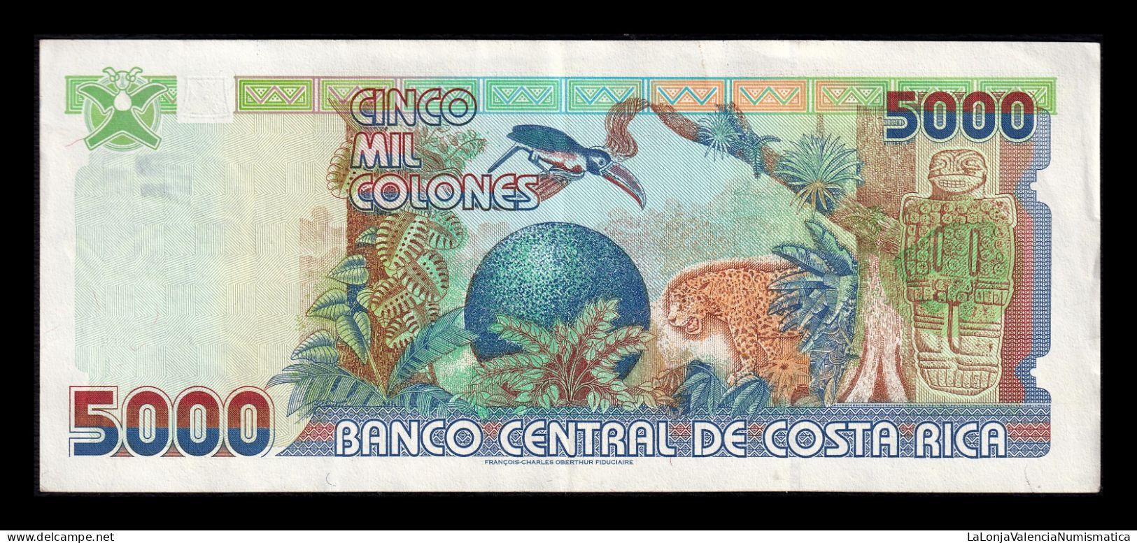 Costa Rica 5000 Colones 2005 Pick 268Ab Serie C Ebc Xf - Costa Rica