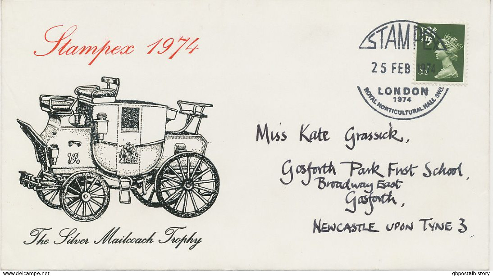 GB SPECIAL EVENT POSTMARKS 1974 STAMPEX 1974 ROYAL HORTICULTURAL HALL S.W.I. - Lettres & Documents