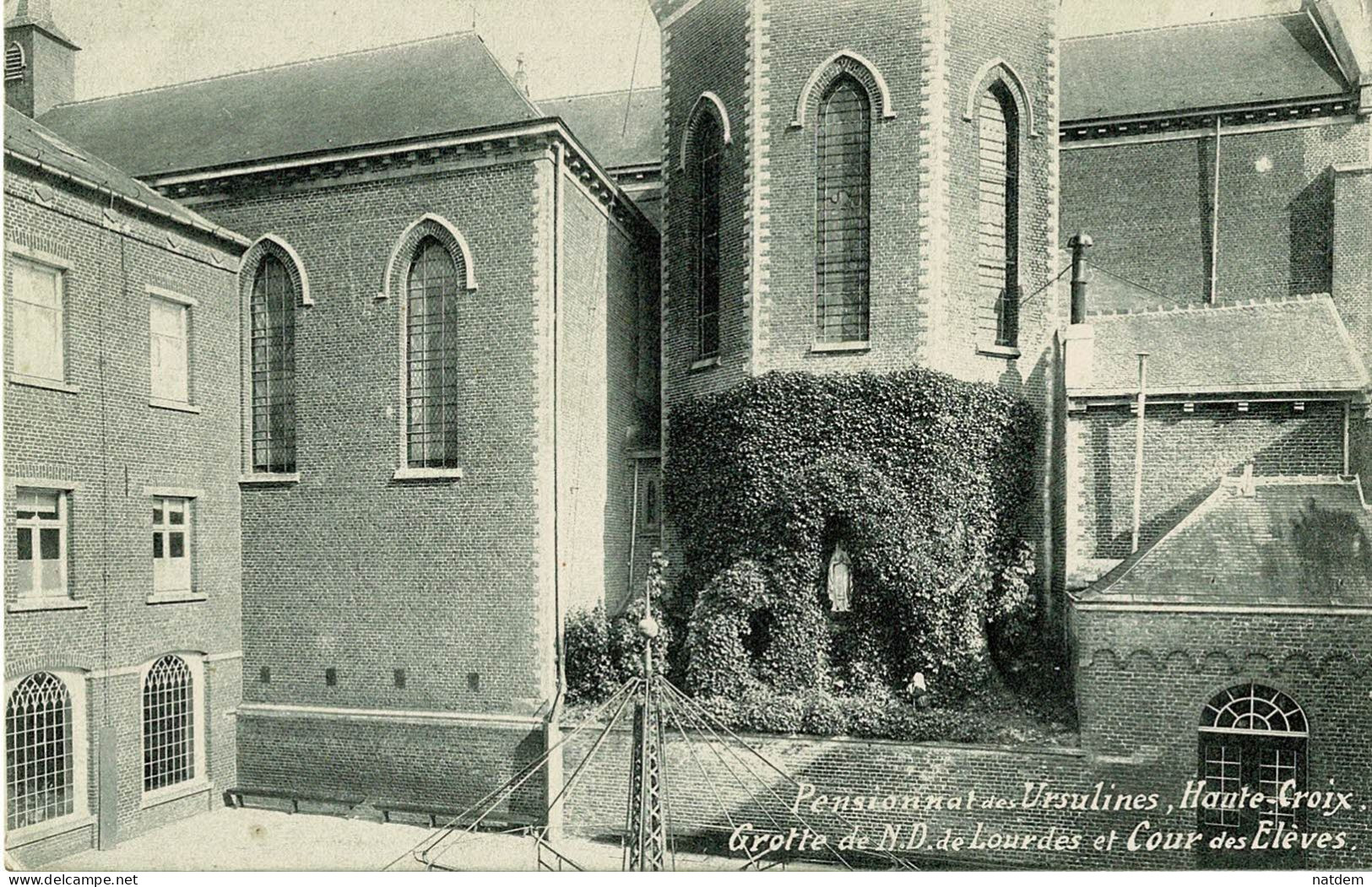 Haute-Croix, Pensionnat Des Ursulines, Grotte Et Cour Des élèves (pas Habituelle) - Pepingen