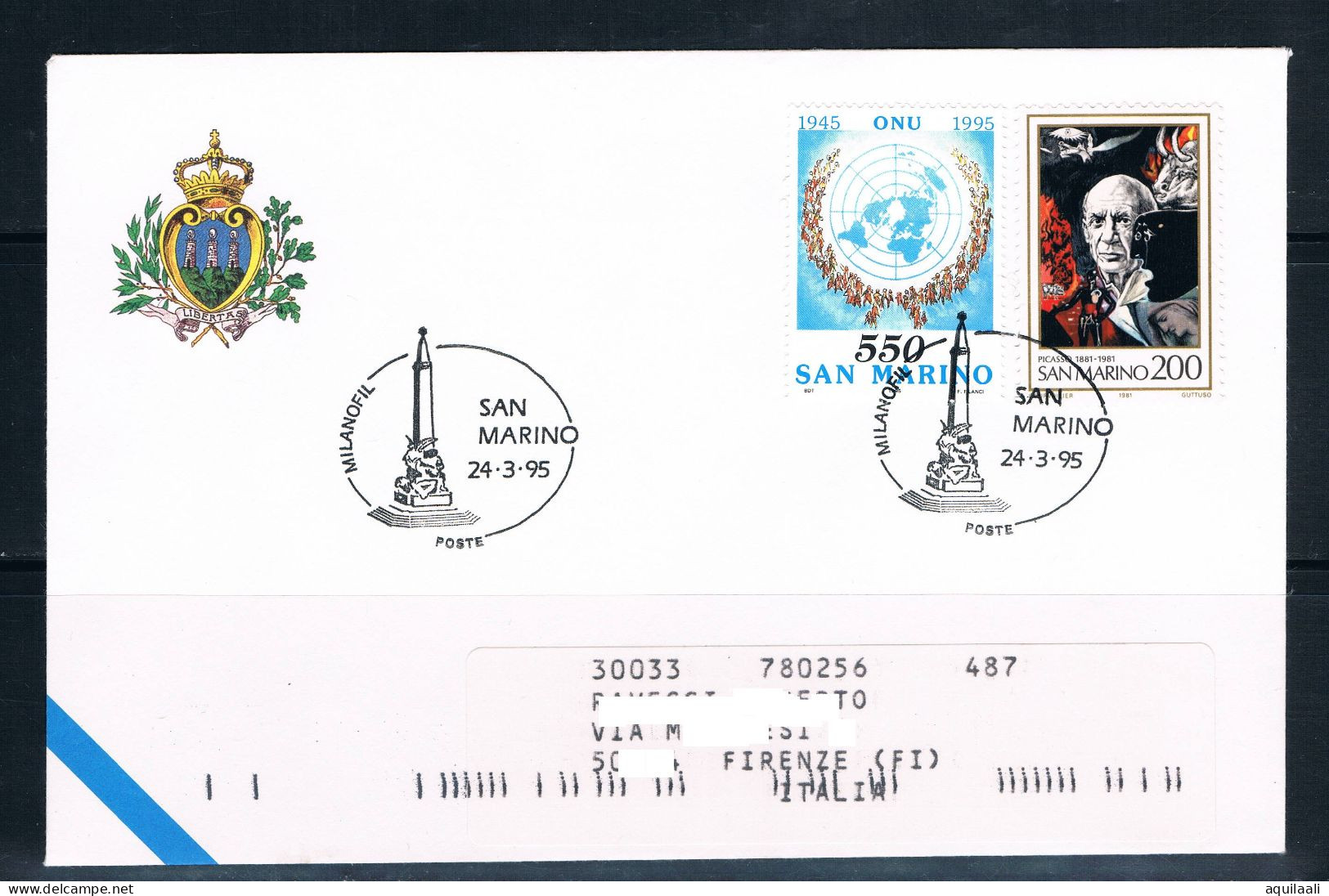 SAN MARINO 1995 - N. 4 Lettere Con Annulli Commemorativi, Varie Tematiche - Lettres & Documents